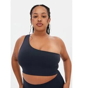 Girlfriend Collective Skyline Bianca One Shoulder Bra Top Blue Size XL